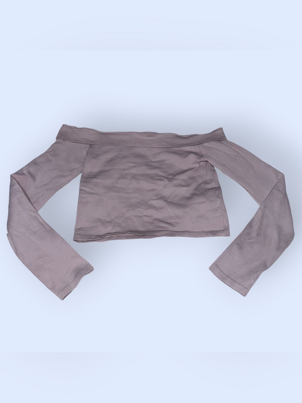 Aeropostale Seamless Off-Shoulder Long Sleeve Crop Top